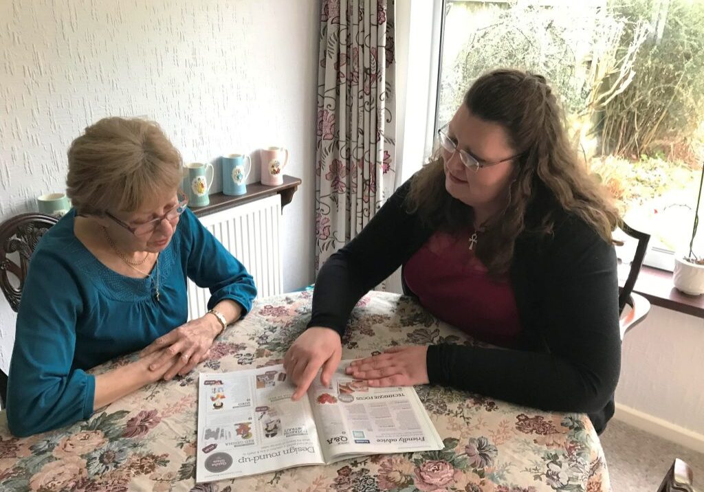 Ruth Freeman of Freeman Speech Practice talking with a patient