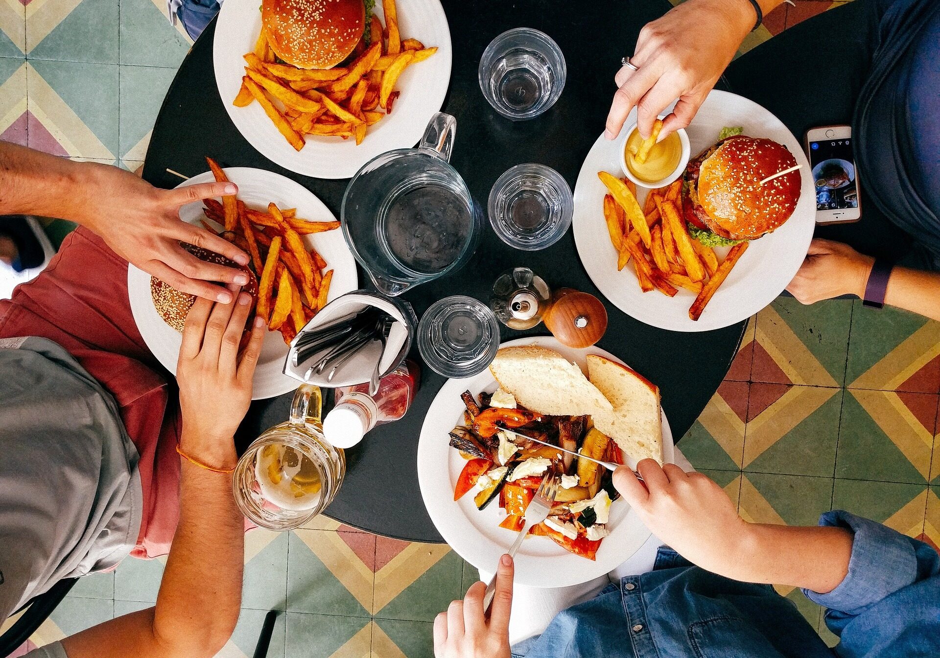 People eating together